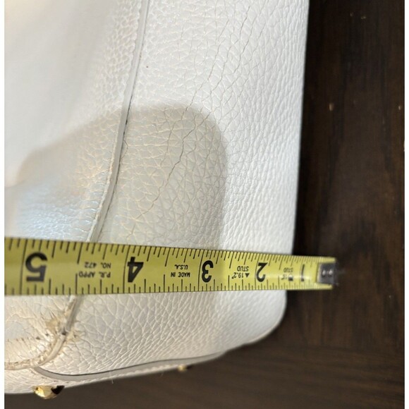 Lauren  Ralph Lauren White/ Crème Medium Tote Bag Purse Gold Accents 12”x12”x4” - Picture 11 of 16